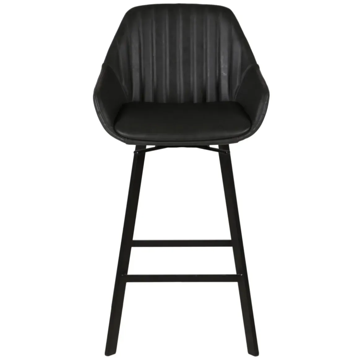 Set di 2 sgabelli da bar girevoli con schienale (Altezza seduta 75cm) Zila Nero