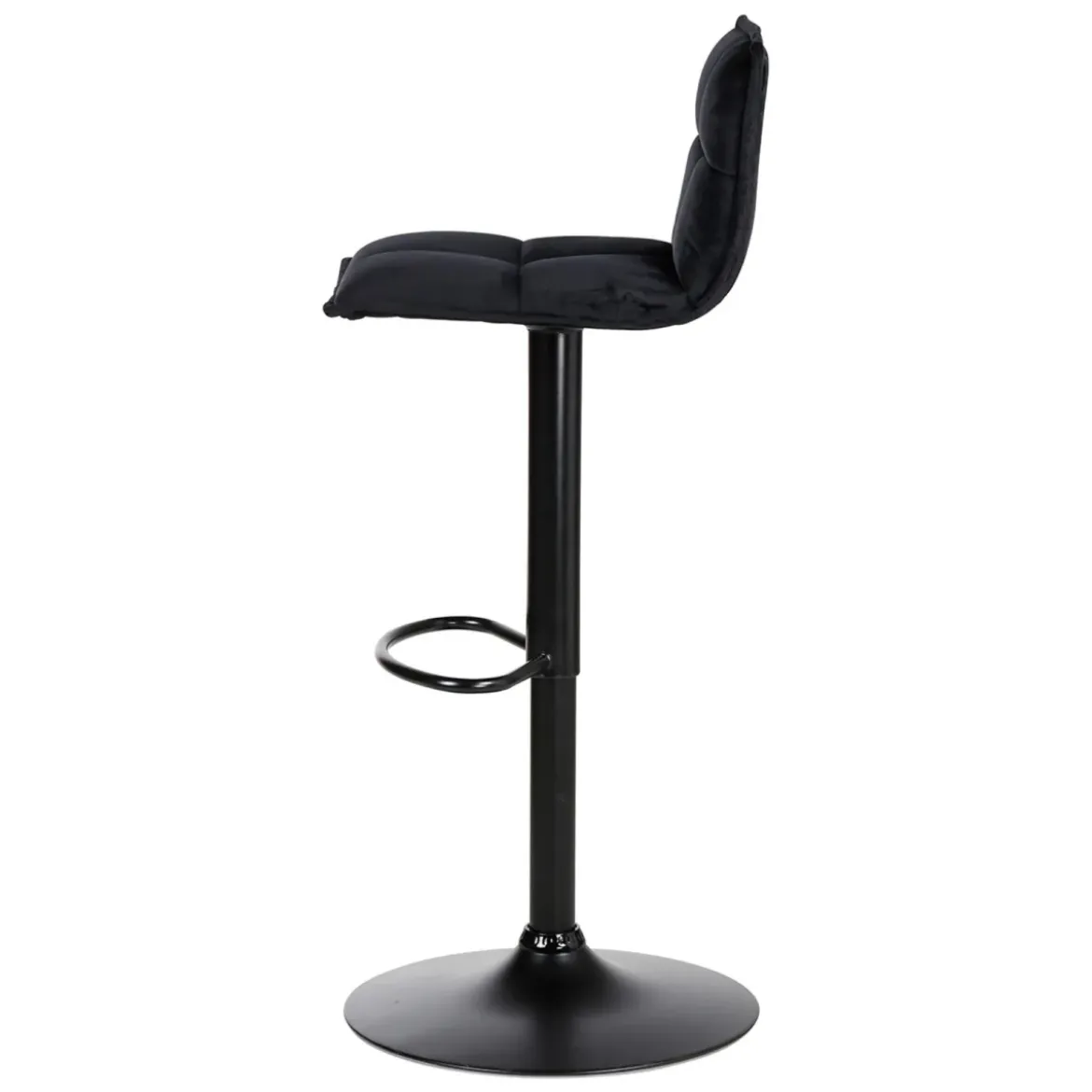 Set di 2 sgabelli da bar girevoli con schienale regolabile in altezza (seduta da 63 a 84 cm) Carly Nero