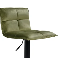 Set di 2 sgabelli da bar girevoli con schienale regolabile in altezza (seduta da 63 a 84 cm) Carly Verde oliva