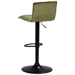 Set di 2 sgabelli da bar girevoli con schienale regolabile in altezza (seduta da 63 a 84 cm) Carly Verde oliva