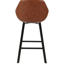 Set di 2 sgabelli per isola centrale girevoli con schienale in similpelle (Altezza seduta 65 cm) Zila Marrone