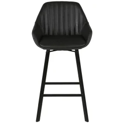 Set di 2 sgabelli per isola centrale girevoli con schienale in similpelle (Altezza seduta 65cm) Zila Nero