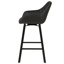 Set di 2 sgabelli per isola centrale girevoli con schienale in similpelle (Altezza seduta 65cm) Zila Nero