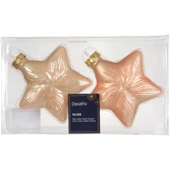 Set di 2 sospensioni in vetro (H10 cm) Stelle Celesti Pesca