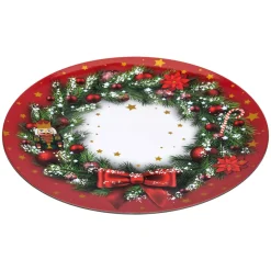 Set di 12 sottopiatti Corona di Natale Rosso