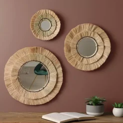 Set di 3 specchi (D20-30-40 cm) Alba Naturale