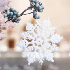 Set di 12 stelle di Natale da appendere (10 cm) Morzine Bianco