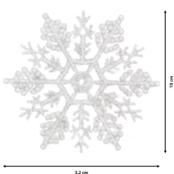 Set di 12 stelle di Natale da appendere (10 cm) Morzine Bianco