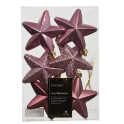 Set di 6 stelle di Natale da appendere (H7 cm) Alpine Vecchio rosa