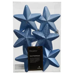 Set di 6 stelle di Natale da appendere (H7 cm) Alpine Azzurro