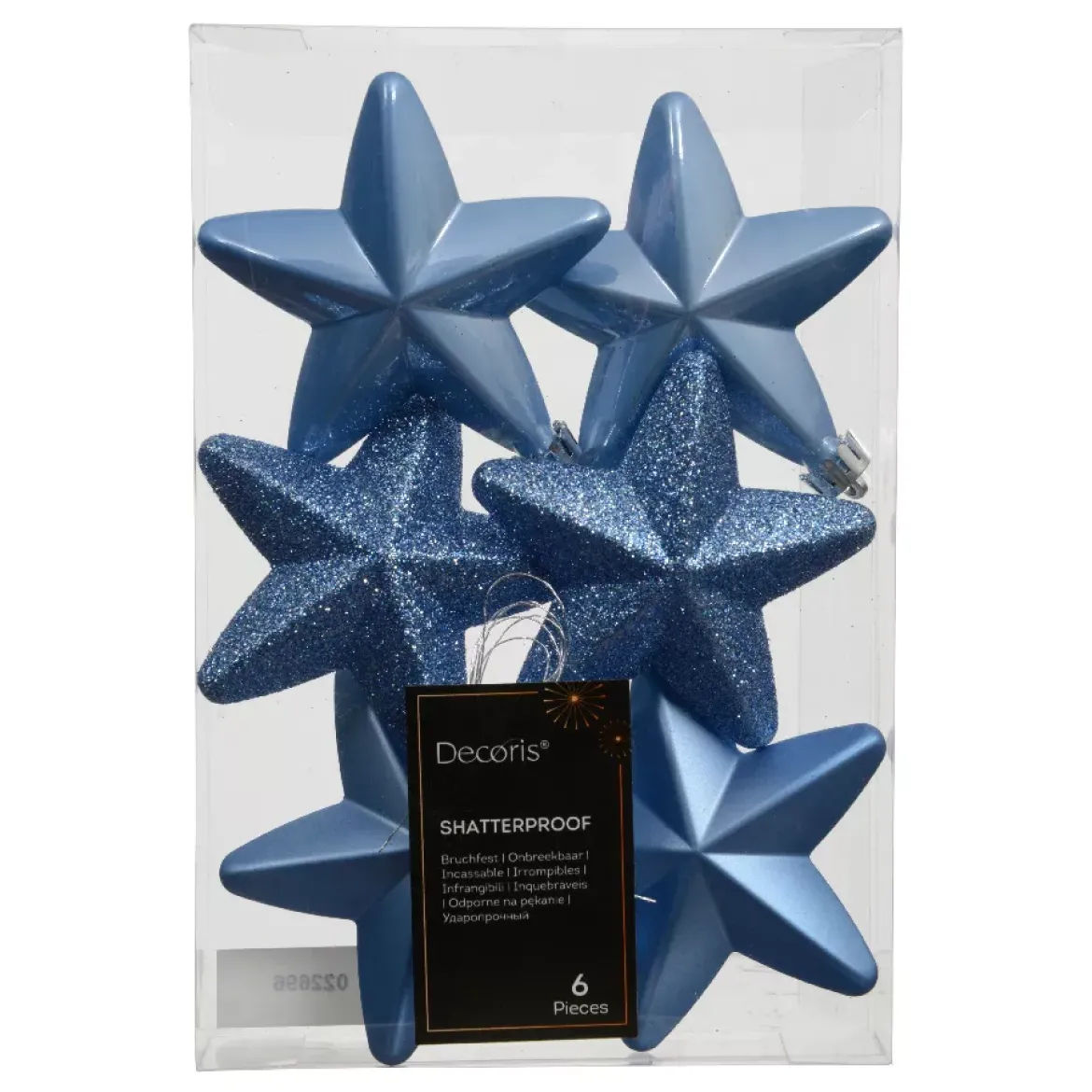 Set di 6 stelle di Natale da appendere (H7 cm) Alpine Azzurro