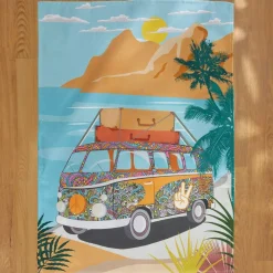 Set di 3 strofinacci in cotone (50 x 70 cm) Vanlife Multicolore