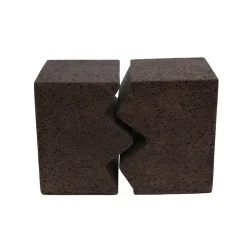 Set di 2 tavolini in magnesio ossidato (H45 cm) Barbarella Marrone