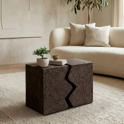 Set di 2 tavolini in magnesio ossidato (H45 cm) Barbarella Marrone
