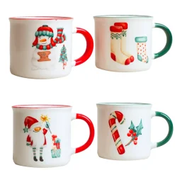 Set di 4 Tazze di Natale Dolce Natale Multicolore