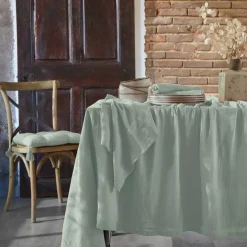 Set di 3 tovaglioli in garza di cotone (40 x 40 cm) Gaïa Verde eucalipto