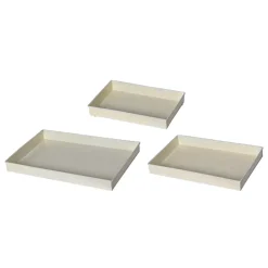 Set di 3 vassoi decorativi (34 x 24 cm) Fiori di Ésmée Crema