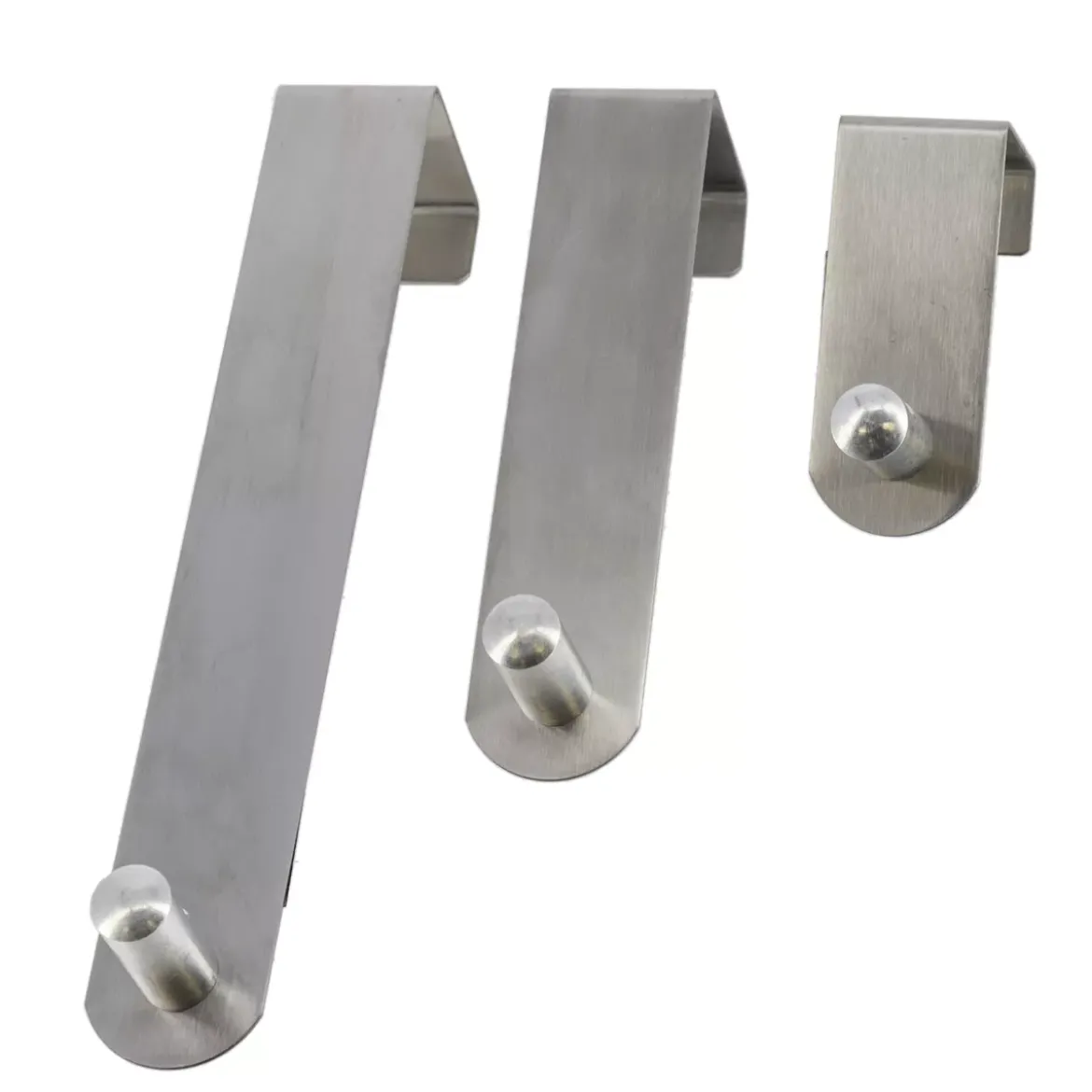 Set 3 ganci appendiabiti per porta inox (H7-13-19 cm) Cromo