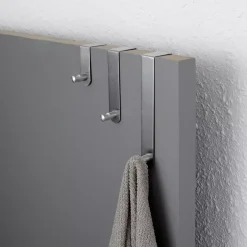 Set 3 ganci appendiabiti per porta inox (H7-13-19 cm) Cromo