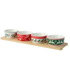 Set per tapas 4 ciotole (10 x 38 cm) Magia di Natale Multicolore