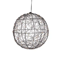 Sfera luminosa da appendere 300 micro LED (D25 cm) Luce Polare Nero e Bianco caldo