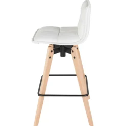 Sgabello da bar girevole con schienale (Altezza seduta 75cm) Osla Bianco