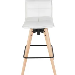 Sgabello da bar girevole con schienale (Altezza seduta 75cm) Osla Bianco