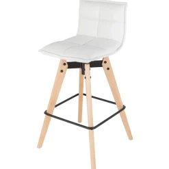 Sgabello da bar girevole con schienale (Altezza seduta 75cm) Osla Bianco