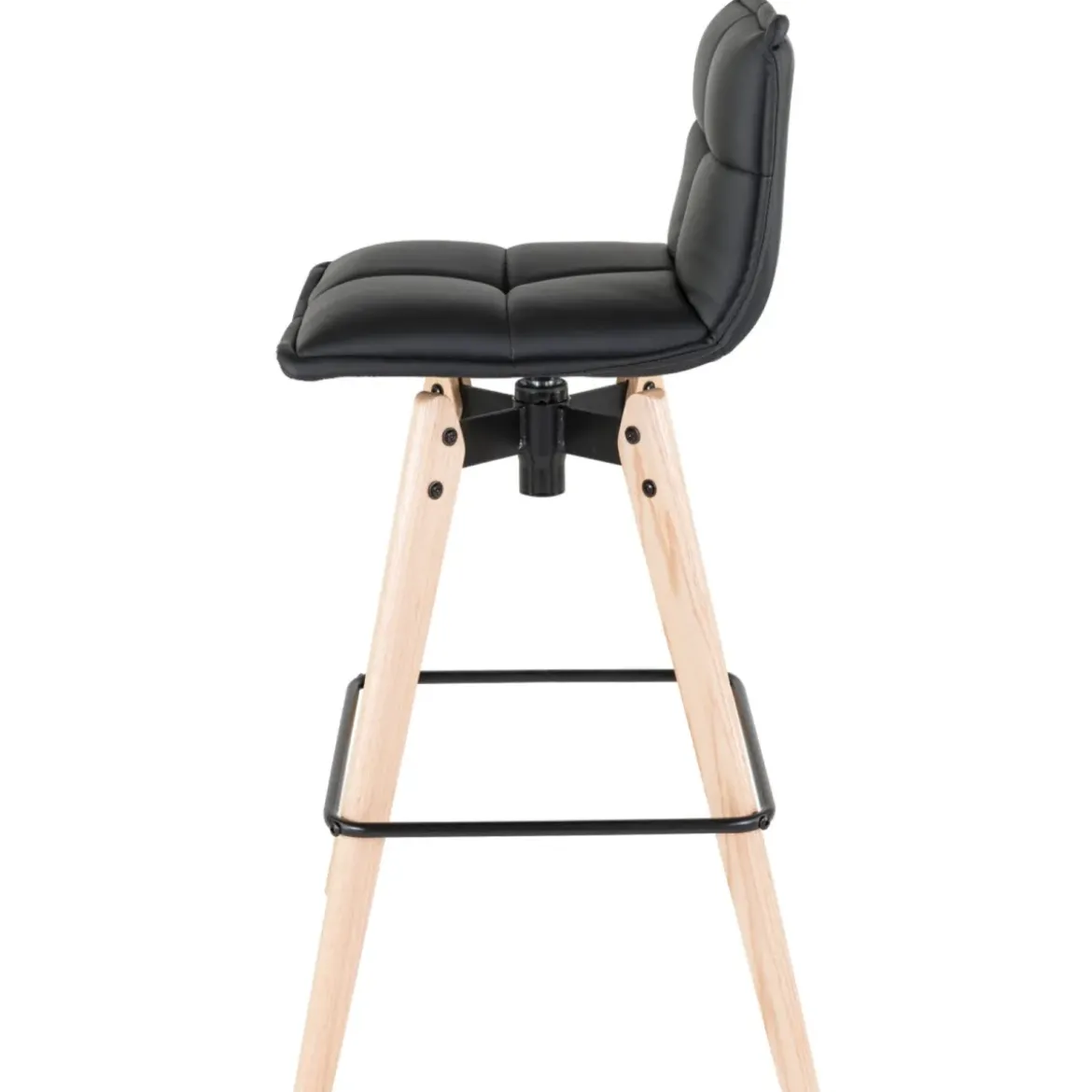 Sgabello da bar girevole con schienale (Altezza seduta 75cm) Osla Nero