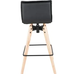 Sgabello da bar girevole con schienale (Altezza seduta 75cm) Osla Nero