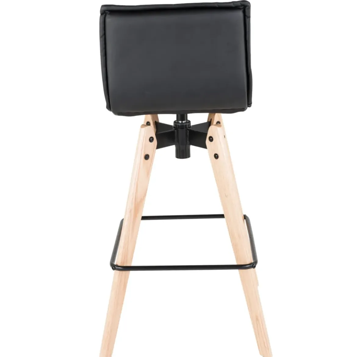 Sgabello da bar girevole con schienale (Altezza seduta 75cm) Osla Nero