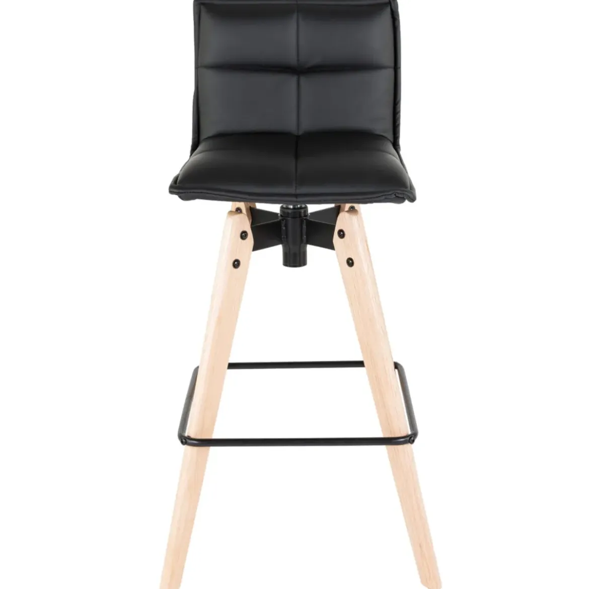 Sgabello da bar girevole con schienale (Altezza seduta 75cm) Osla Nero