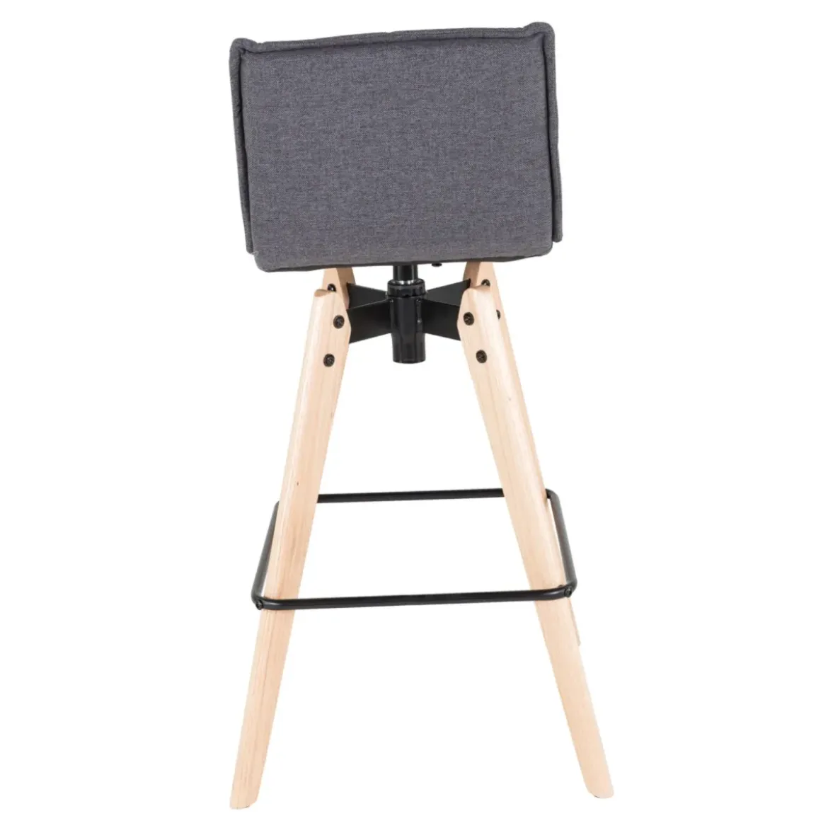 Sgabello da bar girevole con schienale in tessuto (Altezza seduta 75cm) Osla Grigio scuro
