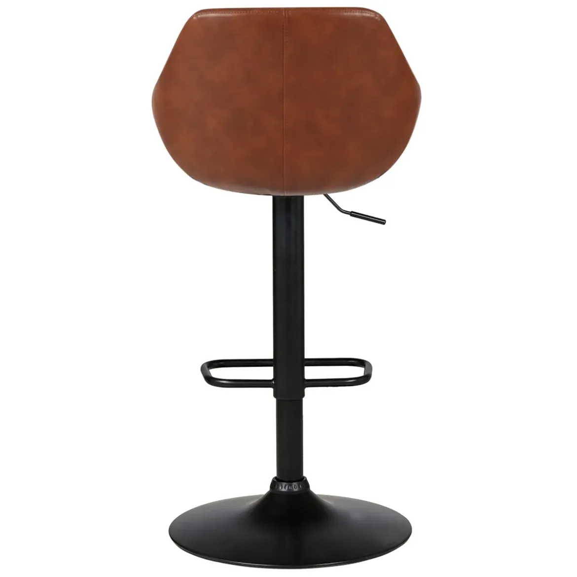 Sgabello isola centrale girevole con schienale in similpelle (Altezza regolabile 62/83 cm) Zila Marrone