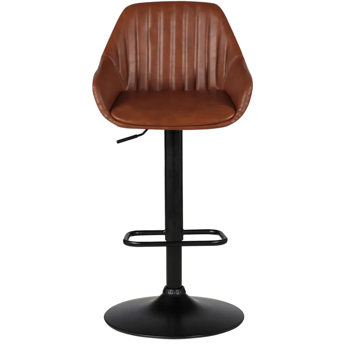 Sgabello isola centrale girevole con schienale in similpelle (Altezza regolabile 62/83 cm) Zila Marrone