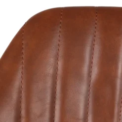Sgabello isola centrale girevole con schienale in similpelle (Altezza regolabile 62/83 cm) Zila Marrone