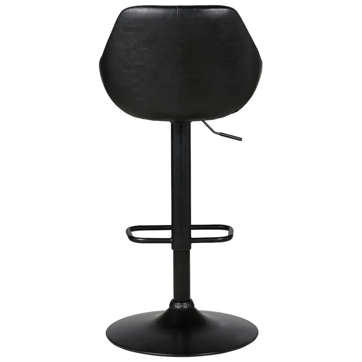 Sgabello isola centrale girevole con schienale in similpelle (Altezza regolabile 62/83 cm) Zila Nero