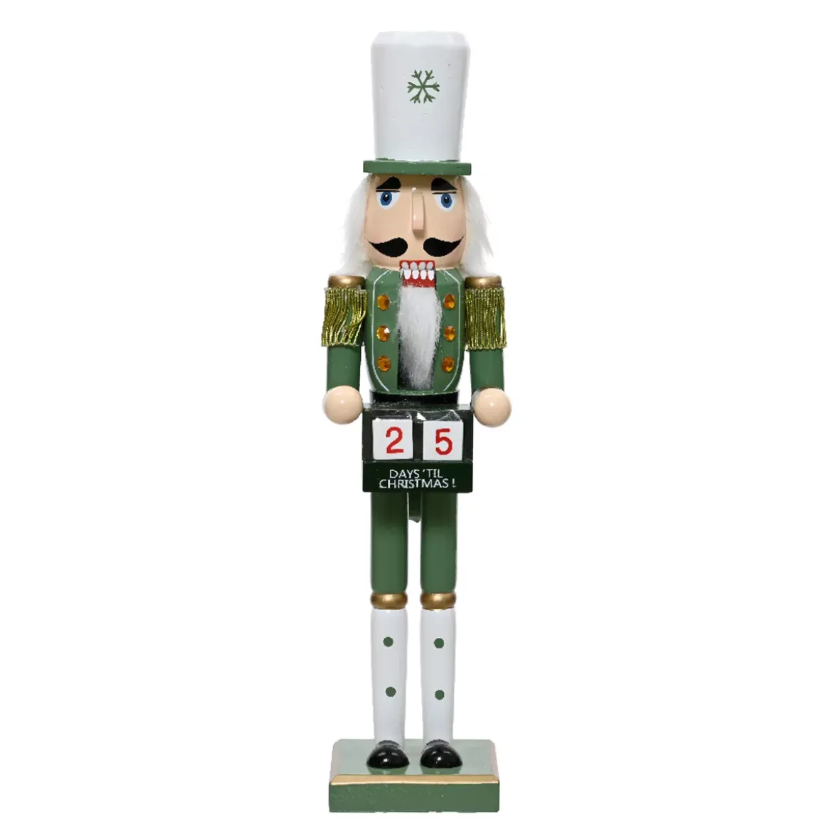 Soldatino Schiaccianoci in legno (H38 cm) Henri e Calendario Verde