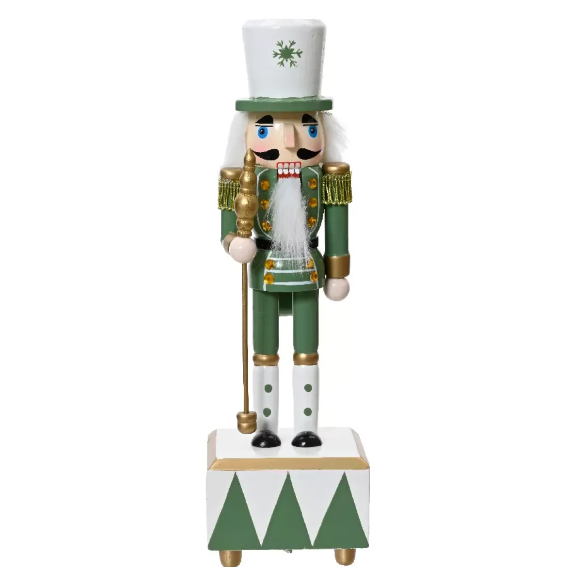 Soldato Schiaccianoci in legno (H30 cm) Edouard Imperiale Verde e bianco