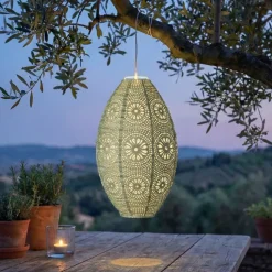 Sospensione da giardino solare (H38 cm) Lanterna traforata Verde