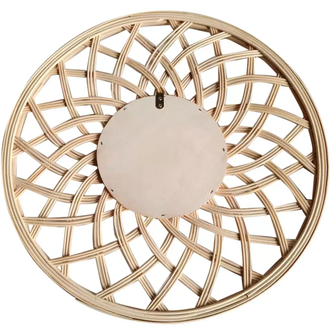 Specchio da parete in bambù (D44.5 cm) Orenna Beige