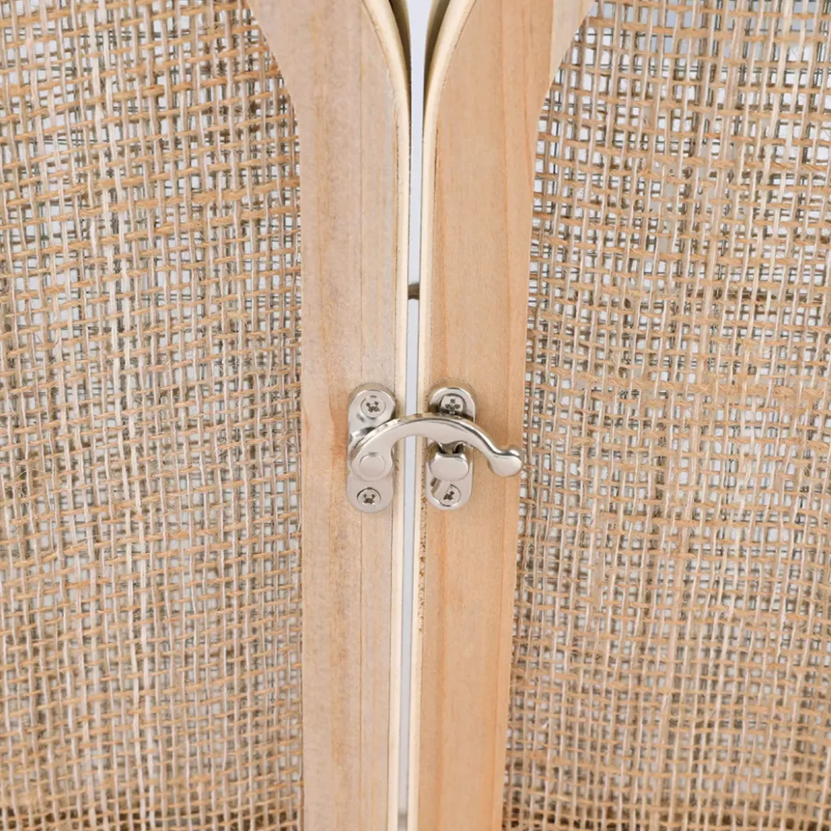 Specchio da parete in legno (H34 cm) Porta a battente Naturale
