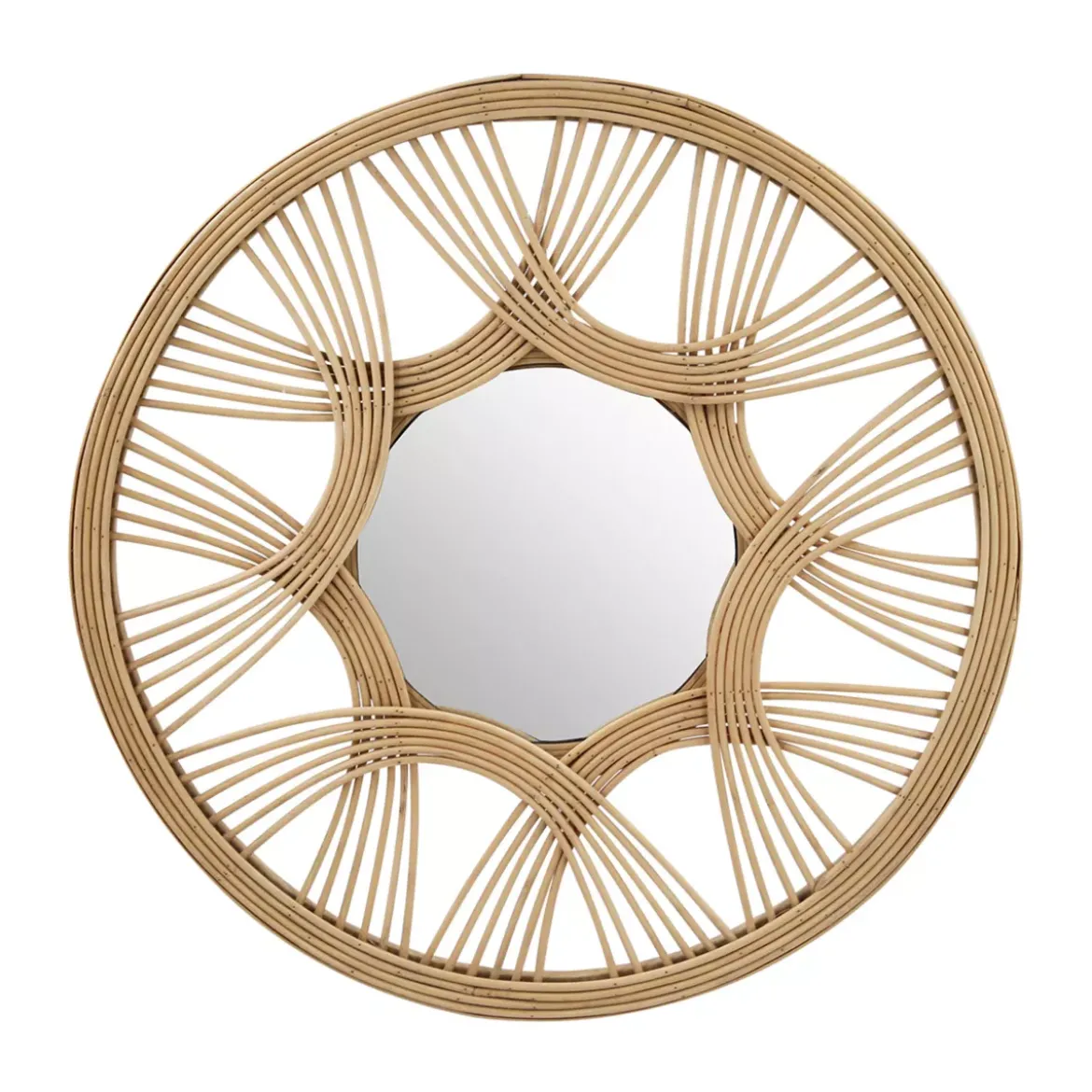 Specchio da parete rattan rotondo (D45 cm) Honiara Naturale