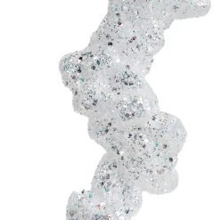 Stalattite da appendere (H25 cm) Ghiaccio Bianco glitterato
