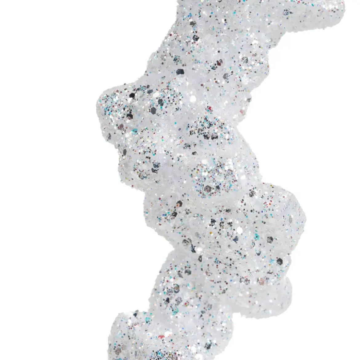 Stalattite da appendere (H25 cm) Ghiaccio Bianco glitterato