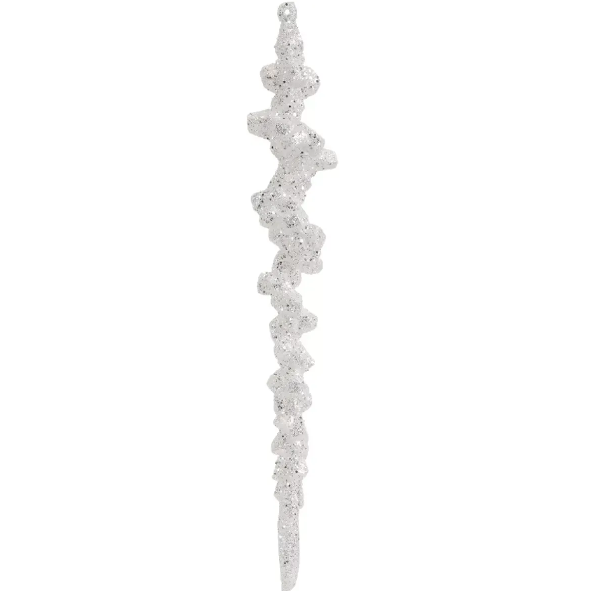 Stalattite da appendere (H25 cm) Ghiaccio Bianco glitterato