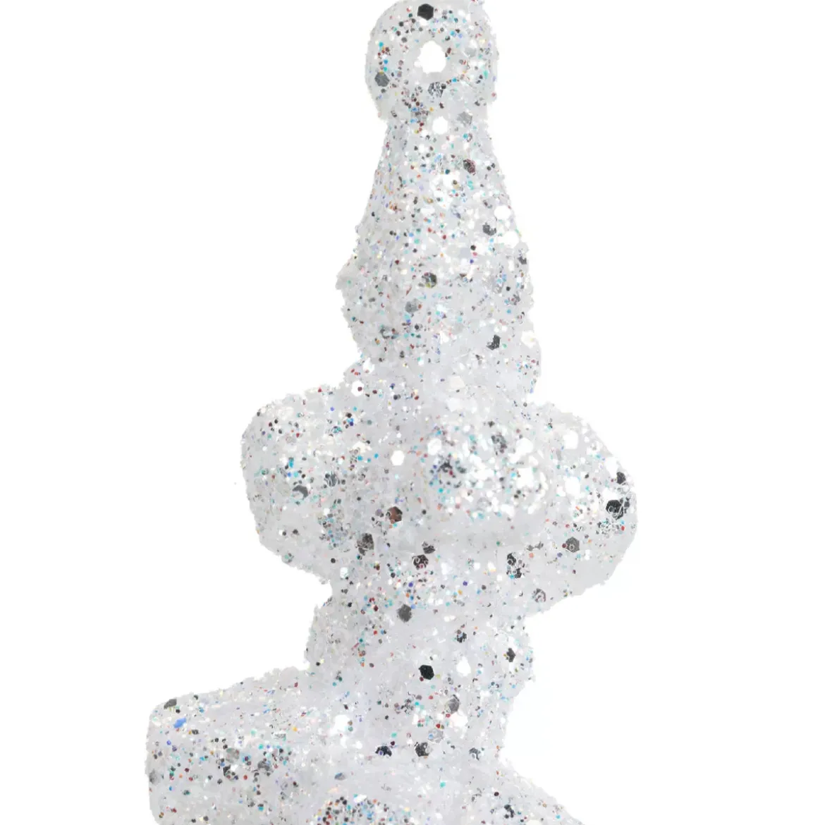 Stalattite da appendere (H25 cm) Ghiaccio Bianco glitterato