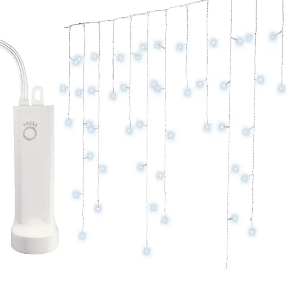 Stalattite luminosa con pile 7 m 192 LED Durawise Bianco freddo