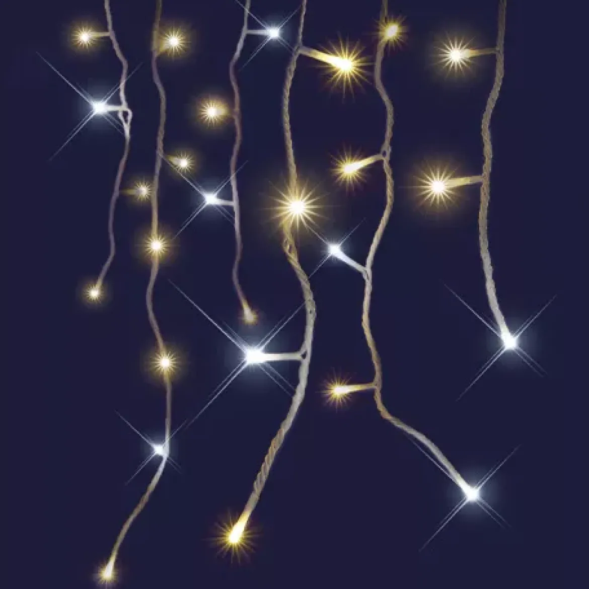 Stalattite luminosa interconnessa 8 m 160 LED Flash Bicolore Bianco caldo e freddo