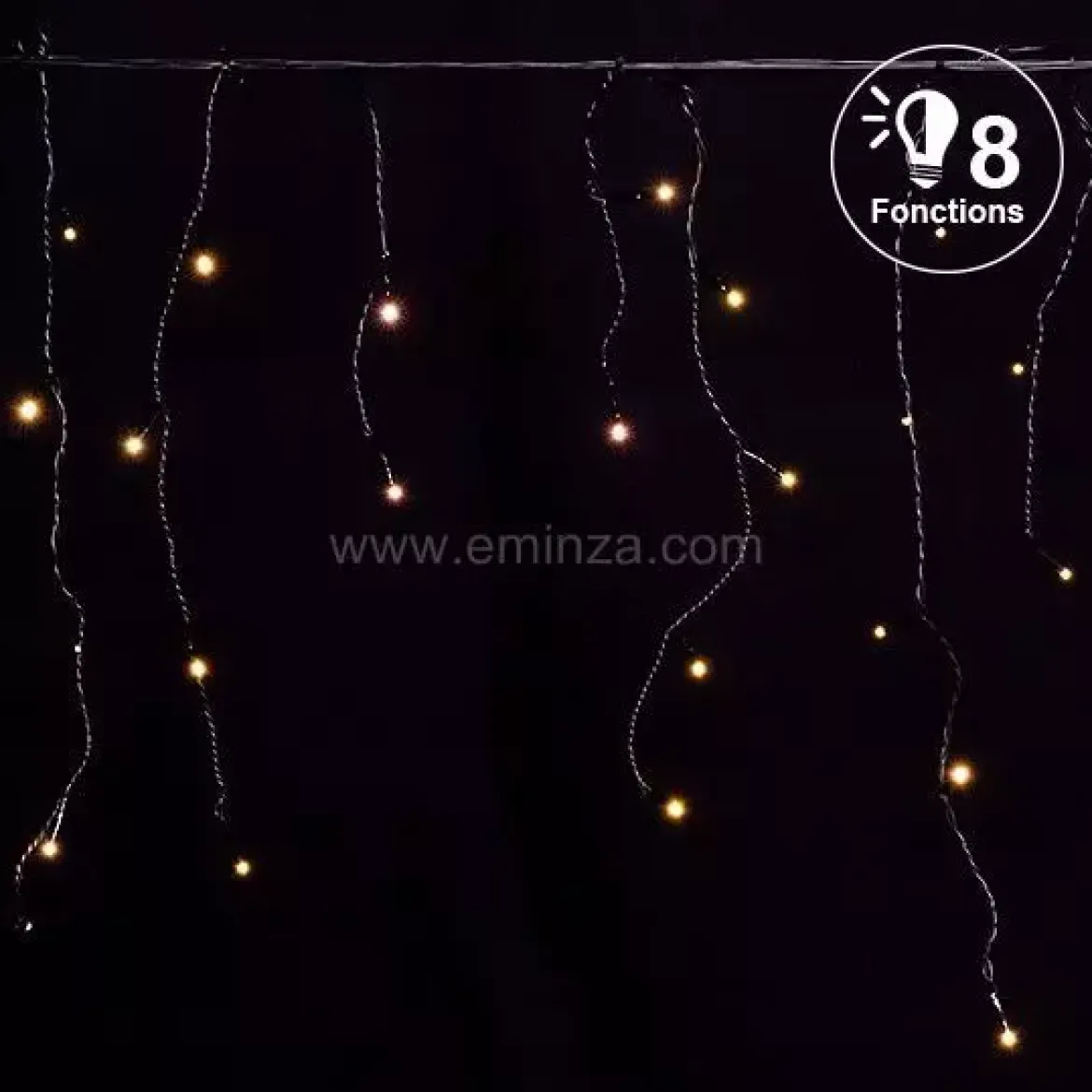 Stalattite luminosa lung.7,50 m Bianco caldo 175 LED CN